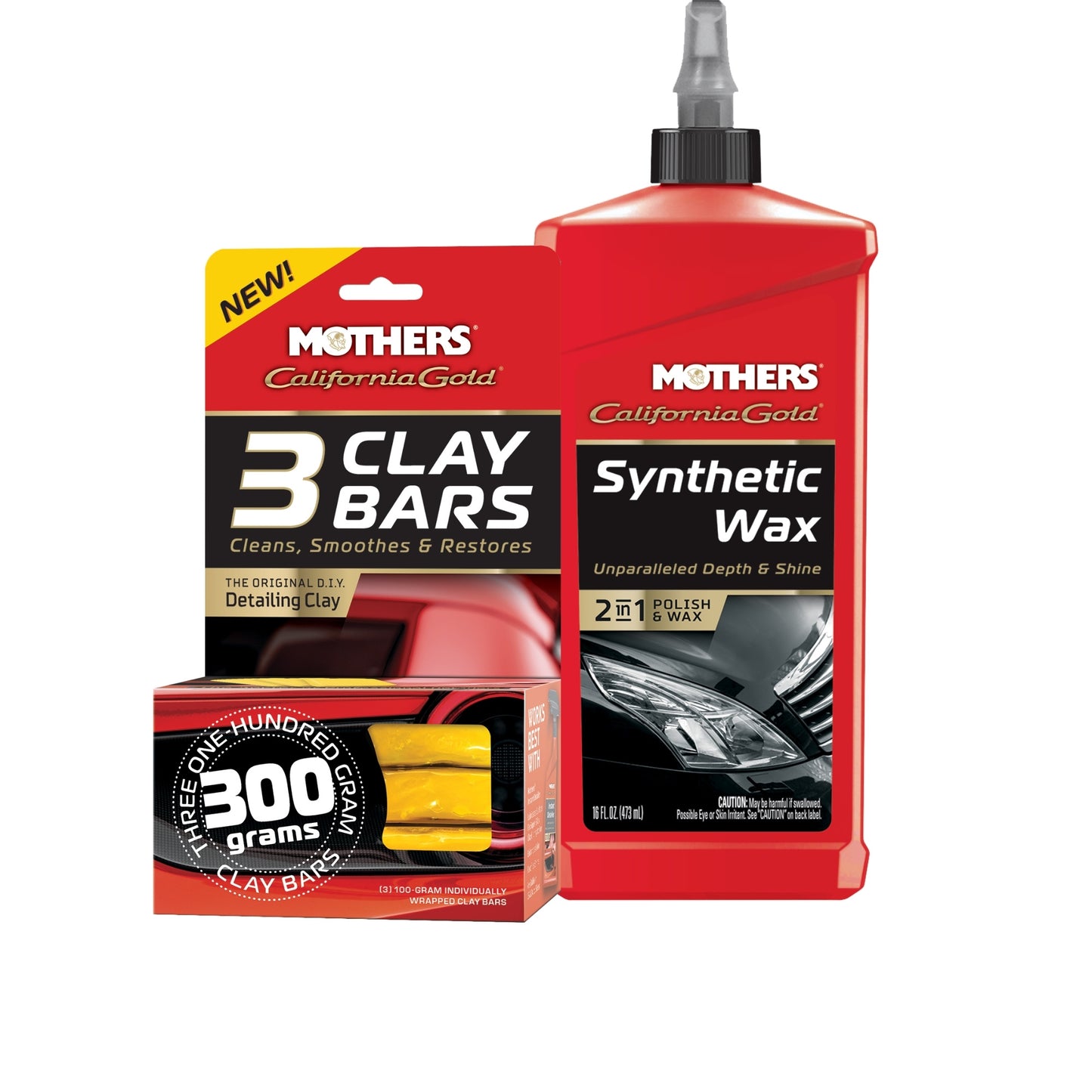 3 CLAY BARS + SYNTHETIC WAX BUNDLE